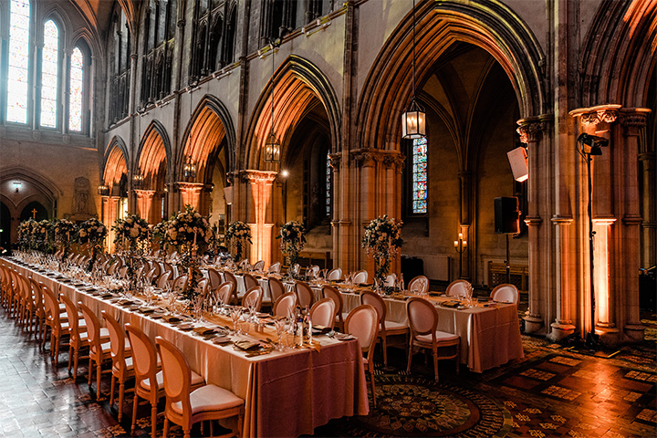 A table setting fit for Kings and Queens on the Cathedral floor