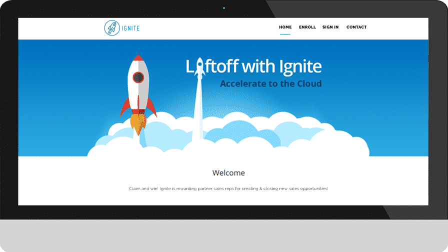 Screenshot of Ignite welcome page