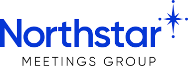 Northstar Meetings Group logo with Northstar in blue, a stylized blue star to the right, and Meetings Group in black capital letters below—a true brightspot in the headlines of event branding.