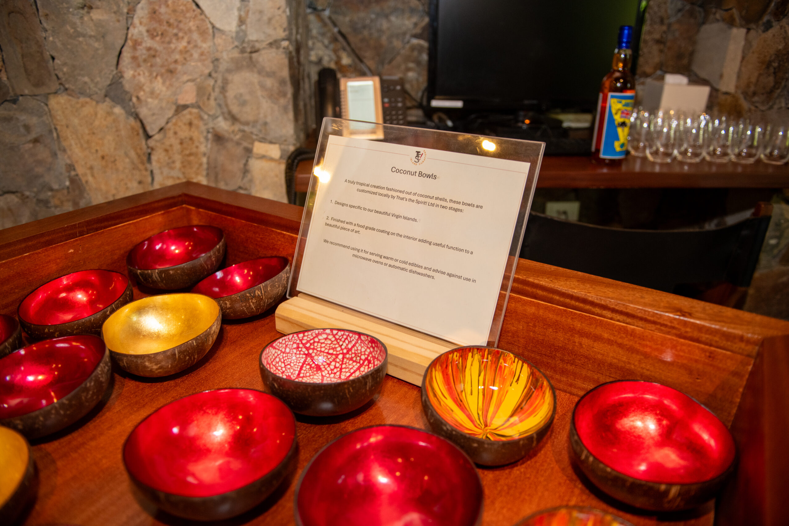 assortment-of-cocunut-bowls-at-an-artisan-popup-shop-in-Virgin-Gorda