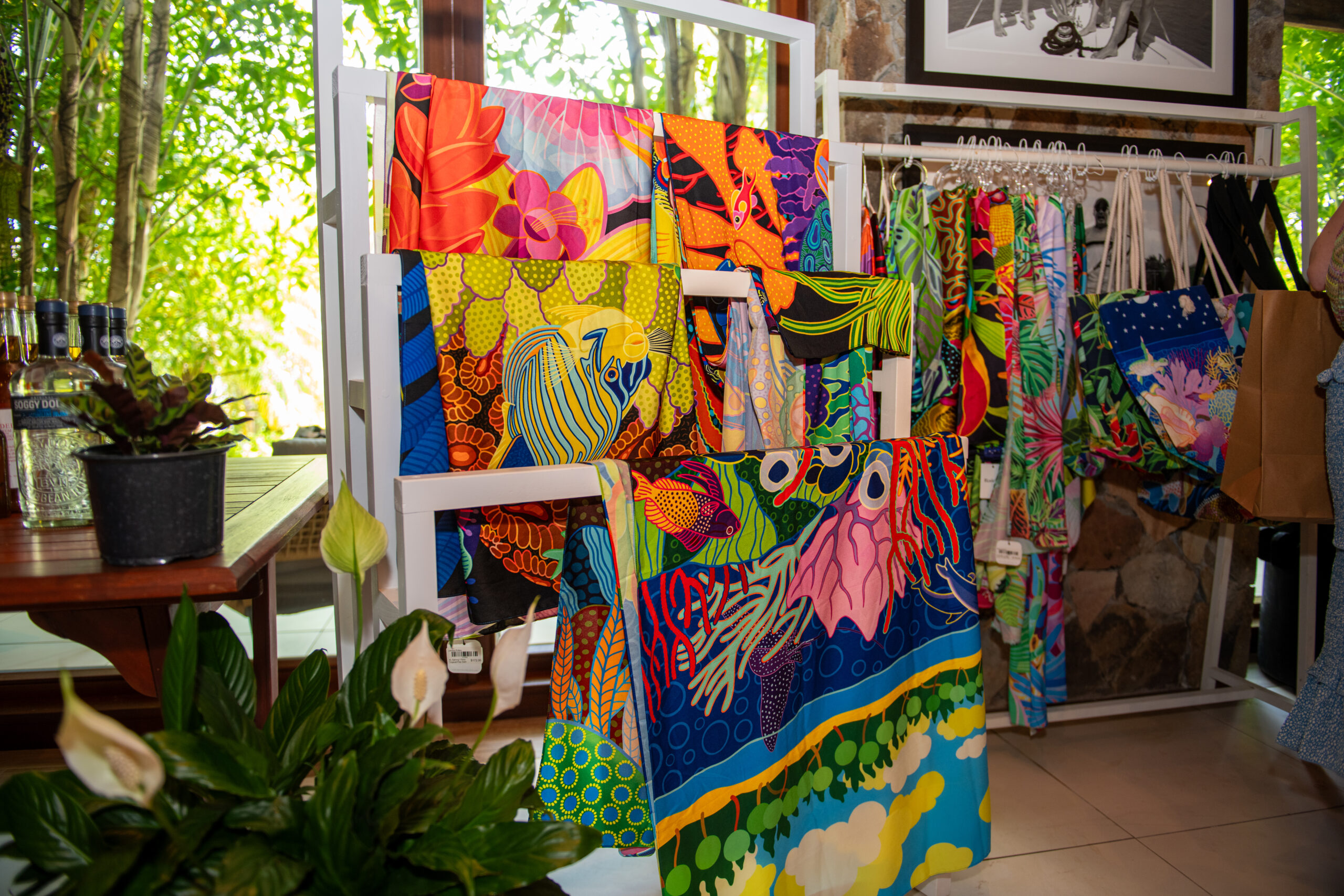 colorful-fabrics-in-an-artisan-gift-shop-in-Virgin-Gorda